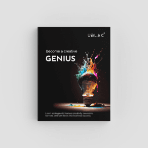 Become creative genius – book dark book mockup