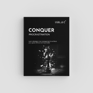 Conquer procrastination dark book mockup