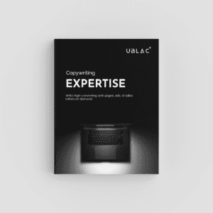Copywriting expertise dark book mockup